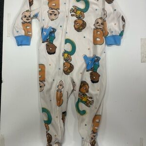 Kids Cocomelon Cartoon Print One Piece Pajama - Multicolor size 2T